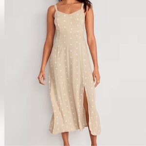 Old Navy Tan Sleeveless Sundress with Slit